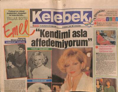 Hürriyet Gazetesi Kelebek Eki 26 Şubat 1992 - Emel Sayın,Kendimi Affedemiyorum GZ75848 - 1