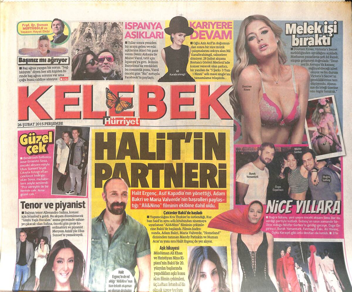 Hürriyet Gazetesi Kelebek Eki 26 Şubat 2015 - Halit'in Partneri - Yılın Tasarımcıları GZ155056 - 1