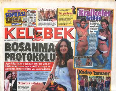Hürriyet Gazetesi Kelebek Eki 26 Temmuz 2013 - Ayşe Tolga-Marsel Eskinazi Çifti , Beş Yıllık Evliliklerini Bir Boşanma Protokolü İmzalıyarak Noktaladı GZ115996 - 1