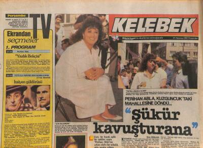 Hürriyet Gazetesi Kelebek Eki 27 Ağustos 1987 - Gökhan Güney , Nil Ünalla Can Yoldaşında GZ127847 - 1