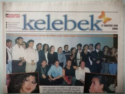 Hürriyet Gazetesi Kelebek Eki 27 Ağustos 1999 Deprem Dayanışması -GZ37417 - 1