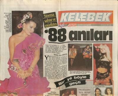 Hürriyet Gazetesi Kelebek Eki 27 Aralık 1988 - Sinema , Sahne Ve Müzikten 88 Anıları GZ82824 - 1