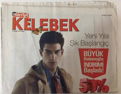Hürriyet Gazetesi Kelebek Eki 27 Aralık 2013 - Tolga Çevik Magazin Macerası Aramayın GZ26910 - 1