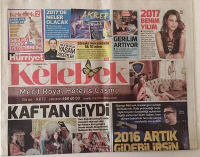 Hürriyet Gazetesi Kelebek Eki 27 Aralık 2016 - Fas Düğünü İmane Elbani - Murat Yıldırım Evlendi GZ18631 - 1