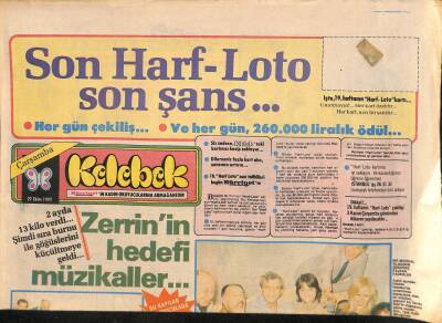 Hürriyet Gazetesi Kelebek Eki 27 Ekim 1982 - Yüksel Uzel , Yudum Yudum Zayıflıyor GZ115368 - 1