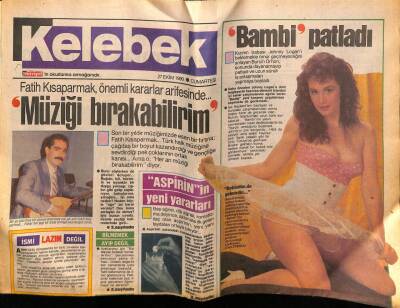 Hürriyet Gazetesi Kelebek Eki 27 Ekim 1990 - Fatih Kısaparmak,Müziği Bırakabilirim GZ75737 - 1