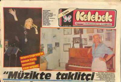 Hürriyet Gazetesi Kelebek Eki 27 Haziran 1986 - Orient Expressin Konuk Türk Sanatçısı Esin Afşar GZ114173 - 1