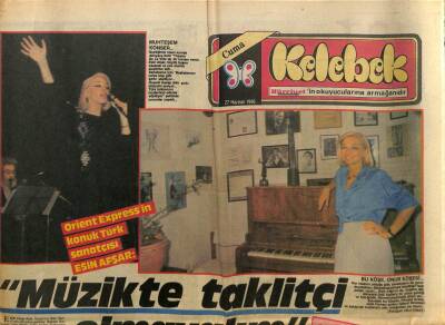 Hürriyet Gazetesi Kelebek Eki 27 Haziran 1986 - Orient Expressin Konuk Türk Sanatçısı Esin Afşar GZ94106 - 1