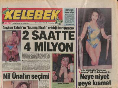 Hürriyet Gazetesi Kelebek Eki 27 Haziran 1990 - Coşkun Sabahın Kazanç İtirafı Ortalığı Karıştıracak GZ113823 - 1