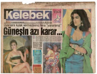 Hürriyet Gazetesi Kelebek Eki 27 Haziran 1991 - Ünlü Top Modeller Paha Biçilmez Bir Fotoğrafta Bir Araya Geldiler Dünyanın 6 Harikası GZ48038 - 1