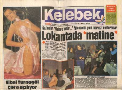 Hürriyet Gazetesi Kelebek Eki 27 Kasım 1991- Sibel Turnagöl Çine Açılıyor GZ63747 - 1