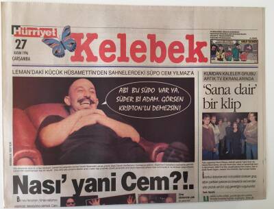 Hürriyet Gazetesi Kelebek Eki 27 Kasım 1996 - Lemandaki Küçük Hüsamettinden Sahnelerdeki Süpo Cem Yılmaza GZ16914 - 1