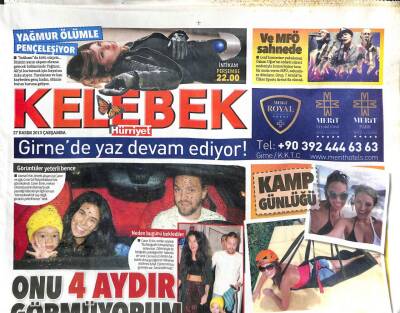 Hürriyet Gazetesi Kelebek Eki 27 Kasım 2013 - Sinem Kobal Evliliği Konuşmuyor,Şapkasız Çıkmam GZ104746 - 1