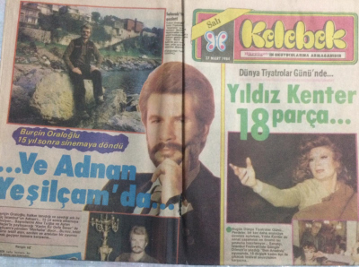 Hürriyet Gazetesi Kelebek Eki 27 Mart 1984 - Dünya Tiyatrolar Gününde Yıldız Kenter 18 Parça GZ21676 - 1