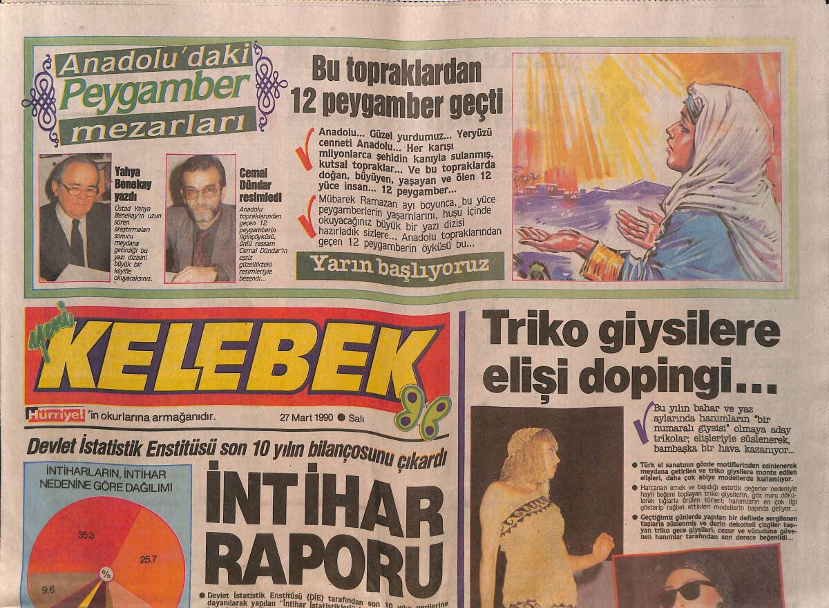 Hürriyet Gazetesi Kelebek Eki 27 Mart 1990 - Grace Jones Gerizekalı Mı? - Juanito'nun Hikayesi - Rektör Arıtürk Öğrencileriyle Dans Etti GZ138142 - 1