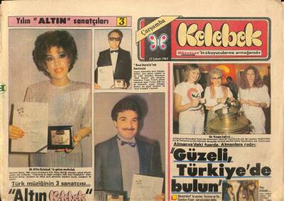 Hürriyet Gazetesi Kelebek Eki 27 Şubat 1985 - Samime Sanay , 1984 Yılının En Başarılı Türk Sanat Müziği Sanatçısı Olarak Alkışlanırken Çok Mutluydu GZ92093 - 1