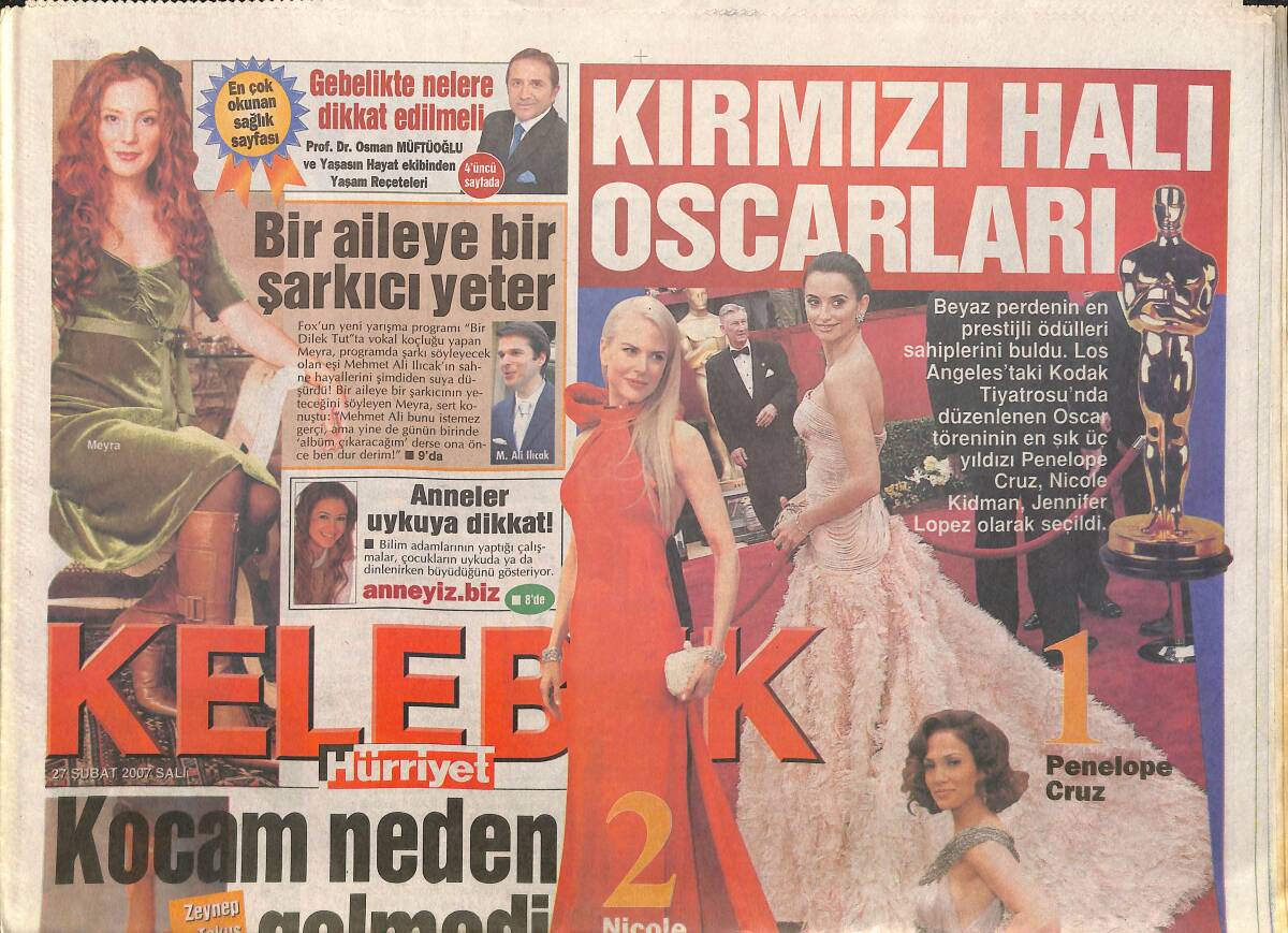 Hürriyet Gazetesi Kelebek Eki 27 Şubat 2007 - Oscar'a Köstebek Damgası GZ3838 - 1