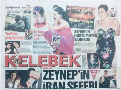 Hürriyet Gazetesi Kelebek Eki 27 Şubat 2009 - Zeynep Tokuşun İran Seferi GZ42771 - 1