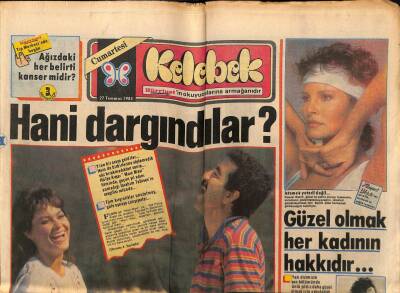 Hürriyet Gazetesi Kelebek Eki 27 Temmuz 1985 - İbrahim Tatlıses,Hülya Avşar Hani Dargındılar GZ63671 - 2