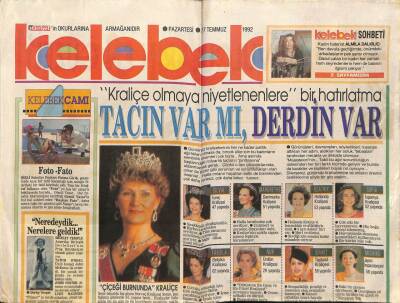Hürriyet Gazetesi Kelebek Eki 27 Temmuz 1992 - Norveç Kraliçesi Sonja GZ75641 - 1