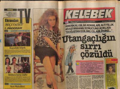 Hürriyet Gazetesi Kelebek Eki 28 Ağustos 1987 - Utangaçlığın Sırrı Çözüldü * Neşe Karaböcek - Müge Tezman - Ali Özgentürk GZ94147 - 1