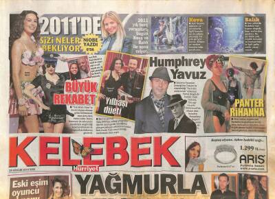 Hürriyet Gazetesi Kelebek Eki 28 Aralık 2010 - Mickey Mouse Türkiyeye Geliyor - Panter Rihanna GZ125475 - 1