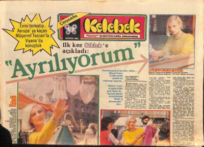 Hürriyet Gazetesi Kelebek Eki 28 Eylül 1983 - Müşerref Tezcan , 12 Yıllık Eşinden Ayrılmak İçin Mahkemeye Başvurdu... GZ115390 - 1