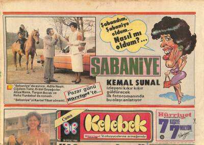 Hürriyet Gazetesi Kelebek Eki 28 Eylül 1984 - Bir Ölüyle Evlenen Kadın... Martine Alligant GZ114175 - 1