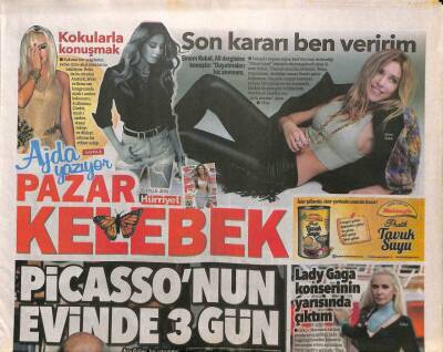 Hürriyet Gazetesi Kelebek Eki 28 Eylül 2014 - Issız Kadın Melis Birkan Issız Plajda GZ95503 - 1