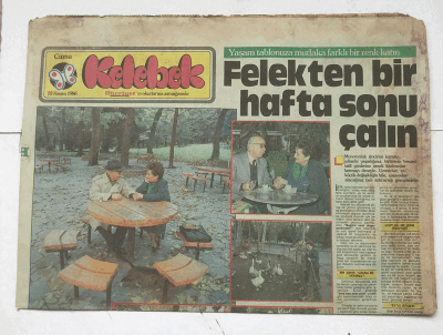 Hürriyet Gazetesi Kelebek Eki 28 Kasım 1986 - Ayla - Yıldırım Gürses Biraz Yemek Biraz Sohbet GZ7338 - 1