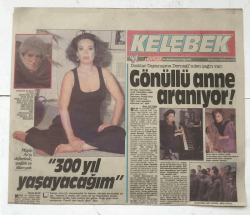 Hürriyet Gazetesi Kelebek Eki 28 Kasım 1988 - Müjde Ar 300 Yıl Yaşayacağım GZ7301 - 1