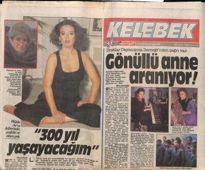 Hürriyet Gazetesi Kelebek Eki 28 Kasım 1988 - Müjde Arın Defterinde Yaşlılık Ve Ölüm Yok GZ82764 - 1