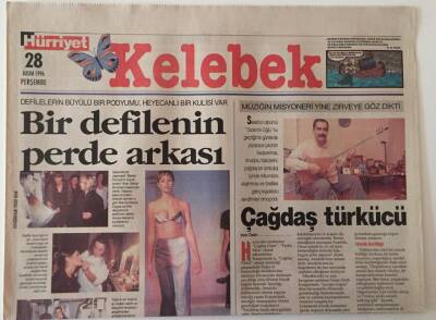 Hürriyet Gazetesi Kelebek Eki 28 Kasım 1996 - Müziğin Misyoneri Yine Zirveye Göz Dikti Fatih Kısaparmak GZ18479 - 1