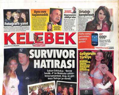 Hürriyet Gazetesi Kelebek Eki 28 Kasım 2013 - Serdar Ortaçın Kıbrıs Şovu GZ100462 - 2