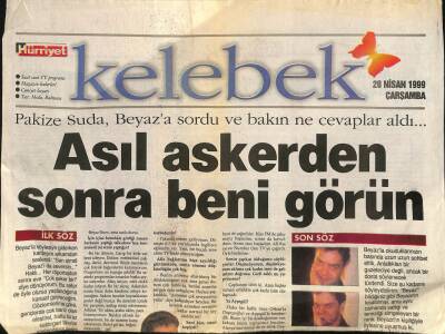 Hürriyet Gazetesi Kelebek Eki 28 Nisan 1999 - Pakize Suda , Beyaza Sordu Ve Bakın Ne Cevaplar Aldı... GZ115046 - 1