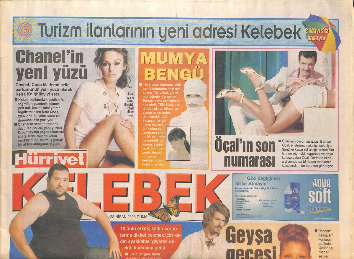 Hürriyet Gazetesi Kelebek Eki 28 Nisan 2006 - Ata Demirer Ve Tan Sağtürk Topuklu Ayakkabıyla Objektif Karşısına Geçti - Emine Ün Yeniden Anne Olacak! GZ137840 - 1
