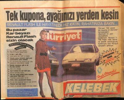 Hürriyet Gazetesi Kelebek Eki 28 Ocak 1989 - Gelincik,Zerrin Özer GZ75647 - 1
