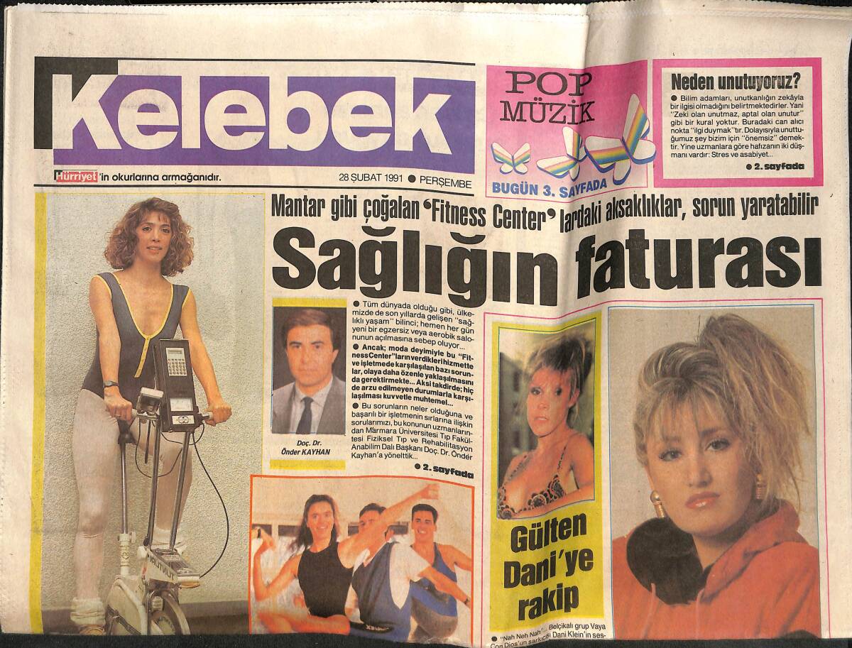 Hürriyet Gazetesi Kelebek Eki 28 Şubat 1991 - Gülten Dani'ye Rakip - Yalçın Gülhan Polonyalı Beata'yı Unutamıyor! GZ138099 - 1