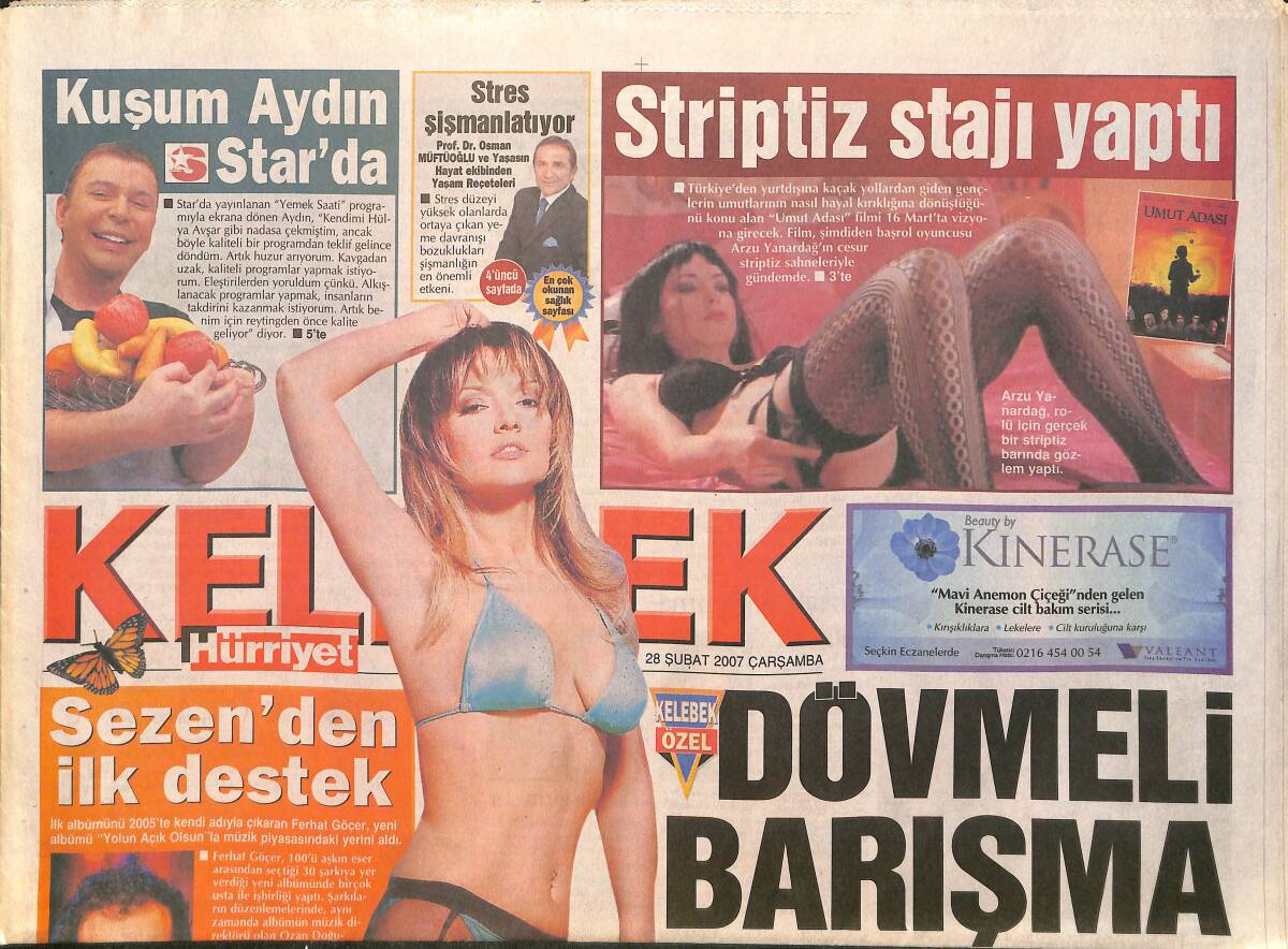 Hürriyet Gazetesi Kelebek Eki 28 Şubat 2007 - Nalan , Albüm Yüzünden Muazzez Ersoy'la Karşı Karşıya Geldi GZ157578 - 1