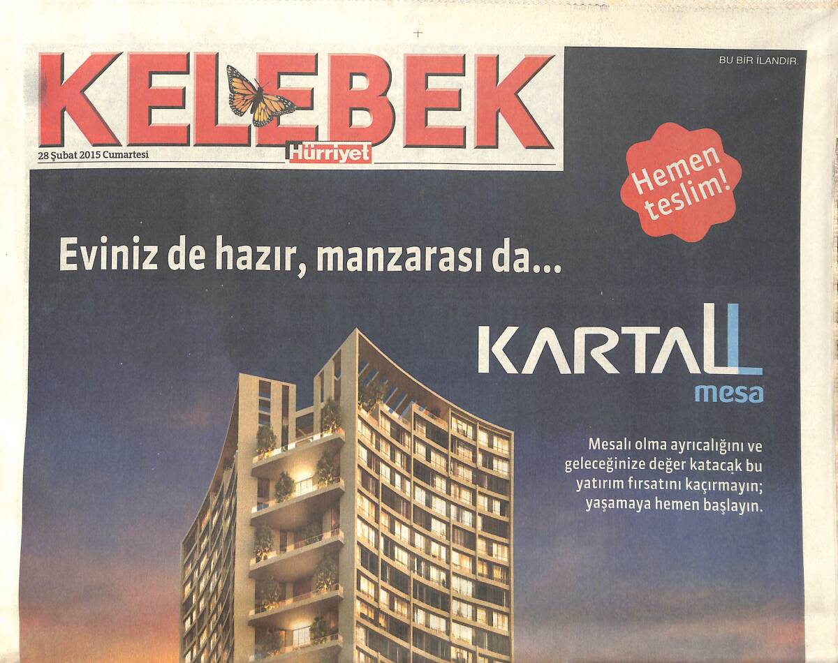 Hürriyet Gazetesi Kelebek Eki 28 Şubat 2015 - Madonna'dan Mert'e Jest - Tarkan'ın Teri GZ155190 - 1