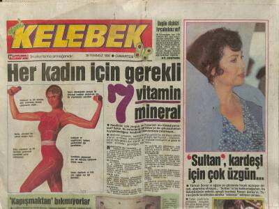 Hürriyet Gazetesi Kelebek Eki 28 Temmuz 1990 - Türkân Şoray Kardeşi İçin Çok Üzgün GZ123025 - 1