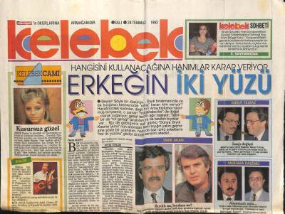 Hürriyet Gazetesi Kelebek Eki 28Temmuz 1992 - Erkeğin İki Yüzü Tarık Akan Mesut Yılmaz GZ63809 - 1