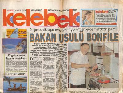 Hürriyet Gazetesi Kelebek Eki 29 Ağustos 1992 - Bakan Usulü Bonfile GZ63911 - 1