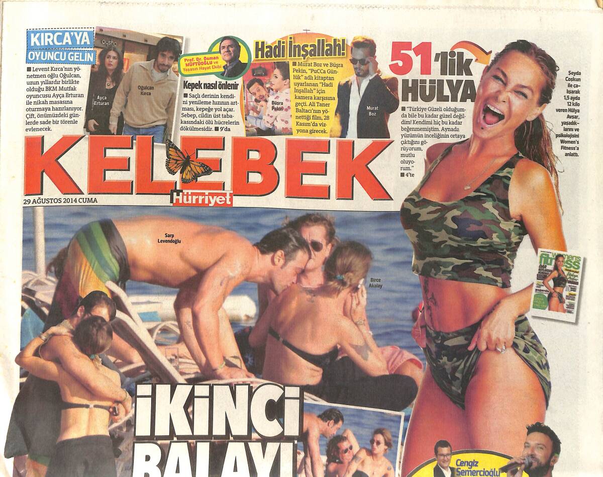 Hürriyet Gazetesi Kelebek Eki 29 Ağustos 2014 - 51'lik Hülya - Atiye: Asla Kürk Giymem GZ155122 - 1