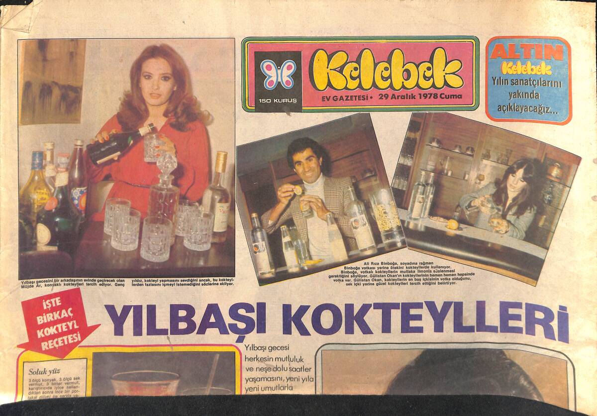 Hürriyet Gazetesi Kelebek Eki 29 Aralık 1978 - 1978'in Maraton Koşucusu Sezen Aksu , Yeni Yıla Dertli Giriyor... GZ147582 - 1