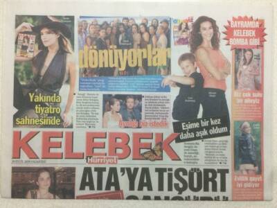 Hürriyet Gazetesi Kelebek Eki 29 Eylül 2009 - Ata Demirere Tişört Sansürü GZ47052 - 1