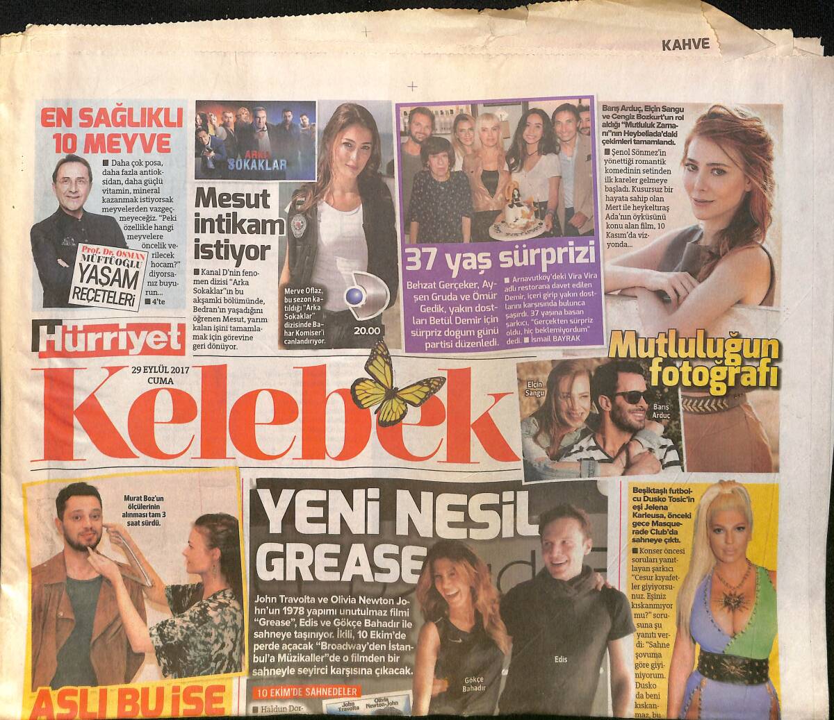 Hürriyet Gazetesi Kelebek Eki 29 Eylül 2017 - Murat Boz'un Ölçülerinin Alınması 3 Saat Sürdü - Mutluluğun Fotoğradı 