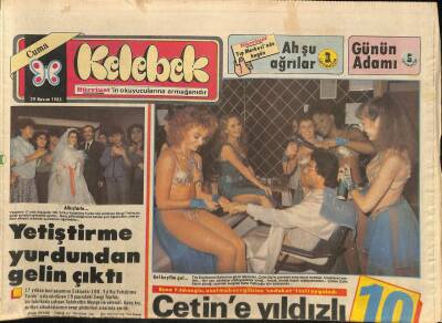 Hürriyet Gazetesi Kelebek Eki 29 Kasım 1985 - Suna Yıldızoğlu , Uzatmalı Sevgilisine Sadakat Testi Uyguladı - Büyük Efesten Hilton İzmire GZ92089 - 1