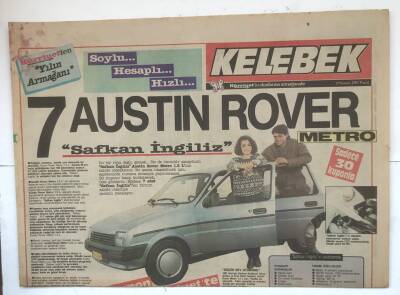 Hürriyet Gazetesi Kelebek Eki 29 Kasım 1987 - 7 Austin Rover GZ7832 - 1