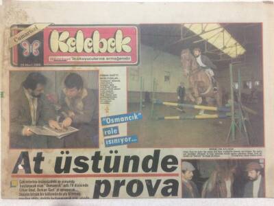 Hürriyet Gazetesi Kelebek Eki 29 Mart 1986 - At Üstünde Prova GZ50545 - 1